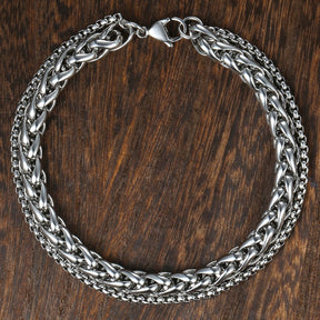 Warrior Steel Chain Bracelet - Silver / 8inch 20cm - Bracelets - Pretland | Spiritual Crystals & Jewelry