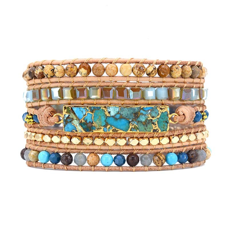 Intense Turquoise Protection Bracelet - Wrap Bracelets - Pretland | Spiritual Crystals & Jewelry