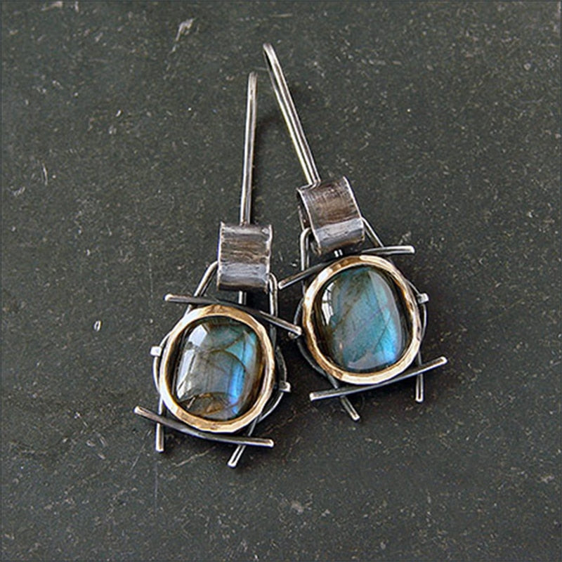 Inspiring Labradorite Drop Earrings - Earrings - Pretland | Spiritual Crystals & Jewelry