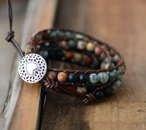 Gorgeous "Love" Leather Wrap Bracelet - Wrap Bracelets - Pretland | Spiritual Crystals & Jewelry