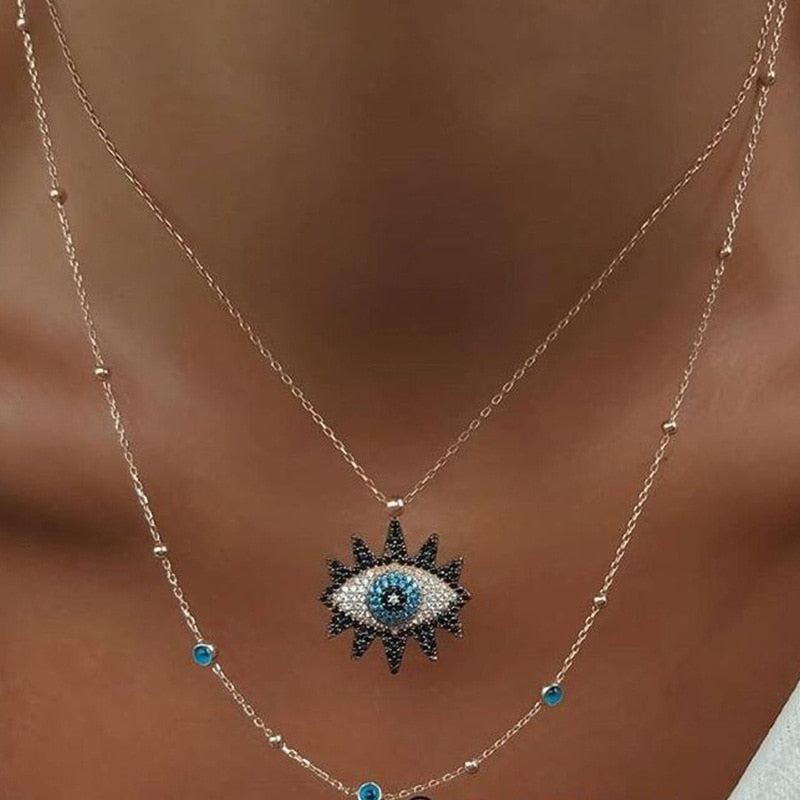 Vintage Design Evil Eye Necklace - Necklaces - Pretland | Spiritual Crystals & Jewelry