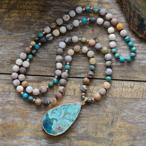 Calming Ocean Jasper Necklace - Necklaces - Pretland | Spiritual Crystals & Jewelry