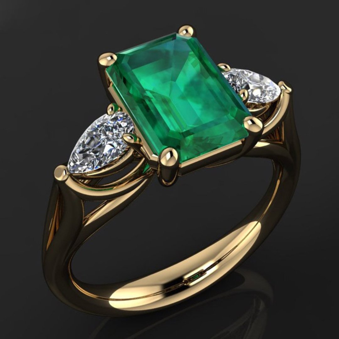 Shiny Emerald 925 Steling Silver Ring - Rings - Pretland | Spiritual Crystals & Jewelry