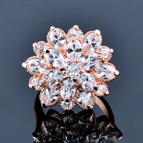Luxury Zirconia Crystal Flower Ring - Ring - Pretland | Spiritual Crystals & Jewelry