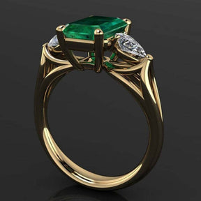Shiny Emerald 925 Steling Silver Ring - Rings - Pretland | Spiritual Crystals & Jewelry