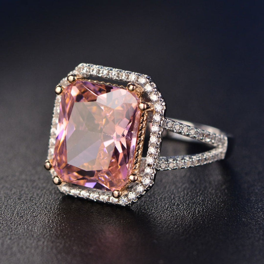 Romantic Pink Quartz Silver Ring