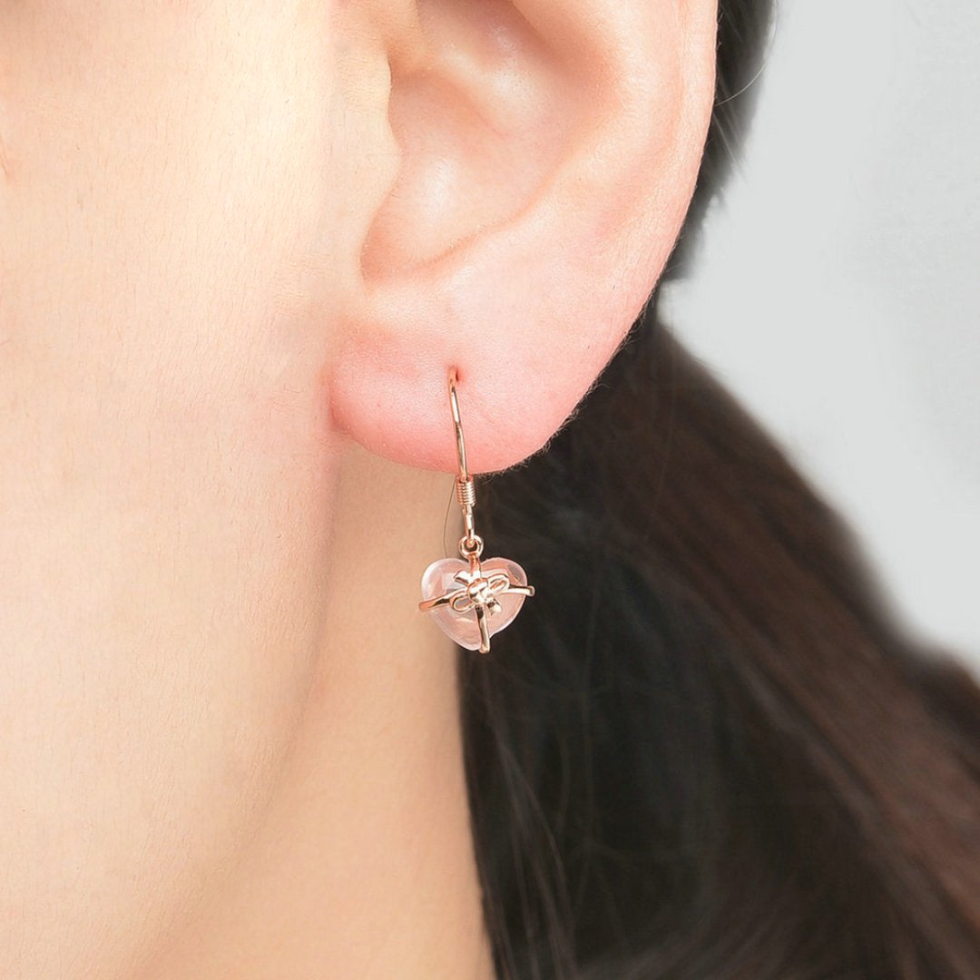 Romantic Rose Quartz 18K Gold Plated Earrings - Earrings - Pretland | Spiritual Crystals & Jewelry