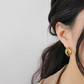 Bianca 925 Sterling Silver Earrings - Gold - Hoop Earrings - Pretland | Spiritual Crystals & Jewelry