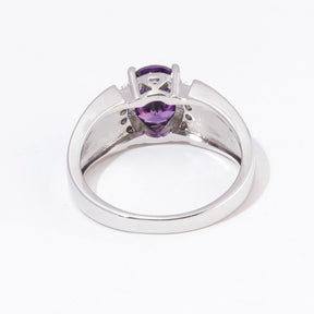 Chic Amethyst & Blue Opal Silver Plated Ring - Rings - Pretland | Spiritual Crystals & Jewelry