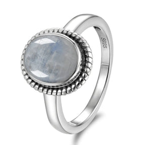 Natural Moonstone Silver Ring - Rings - Pretland | Spiritual Crystals & Jewelry