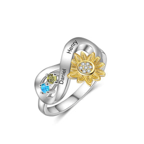 Chic Sunflower Crystal Personalized Ring - Rings - Pretland | Spiritual Crystals & Jewelry