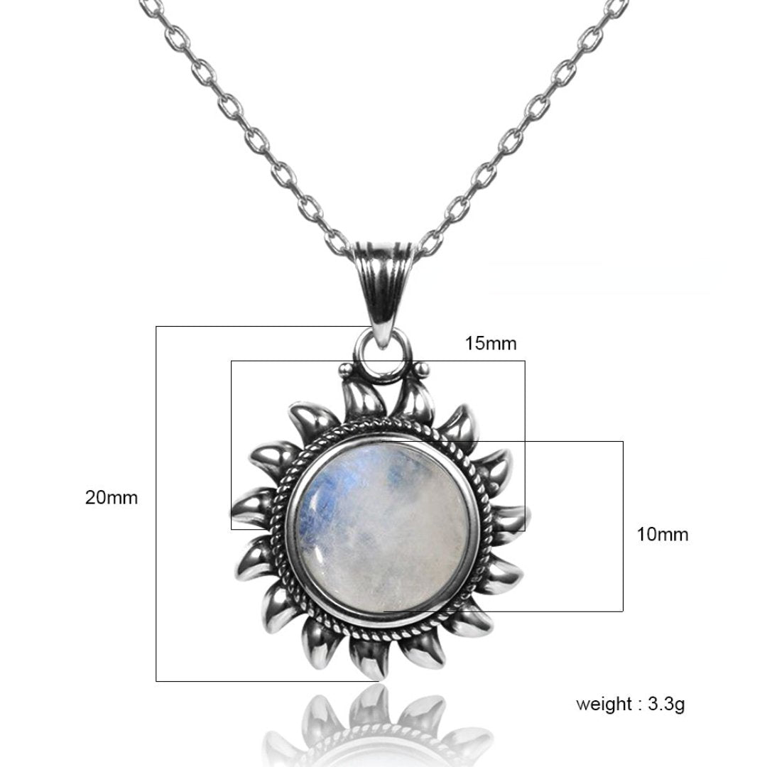 Vintage Moonstone Silver Necklace - Necklace - Pretland | Spiritual Crystals & Jewelry