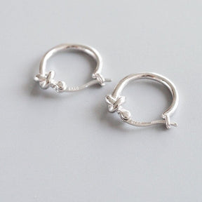 Violet 925 Sterling Silver Hoop Earrings - Silver - Hoop Earrings - Pretland | Spiritual Crystals & Jewelry