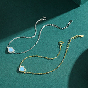 Heart Shape Turquoise 925 Sterling Silver Bracelet - Bracelets - Pretland | Spiritual Crystals & Jewelry