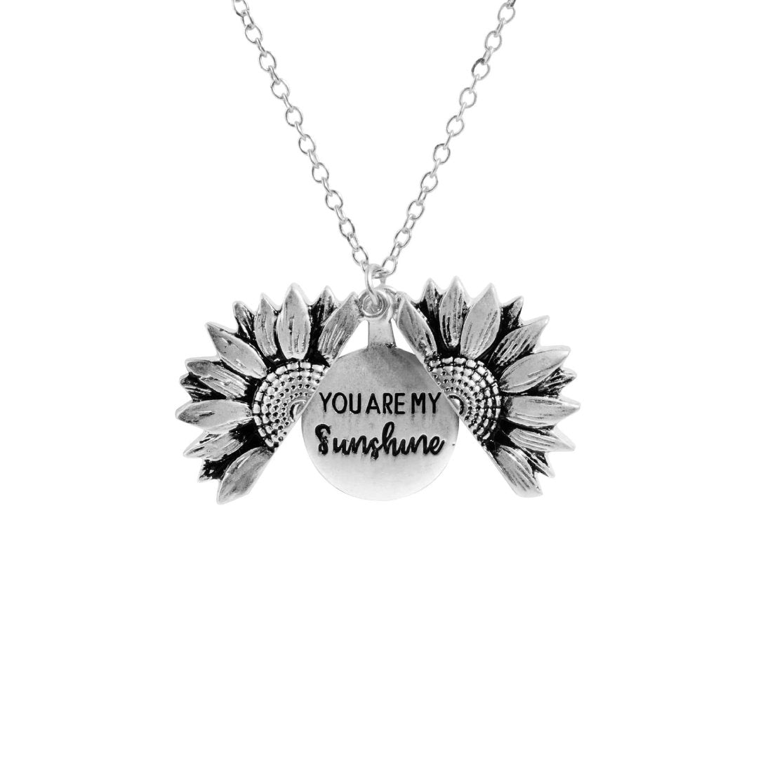 "You are my Sunshine" Sunflower Necklace - Silver - Necklaces - Pretland | Spiritual Crystals & Jewelry