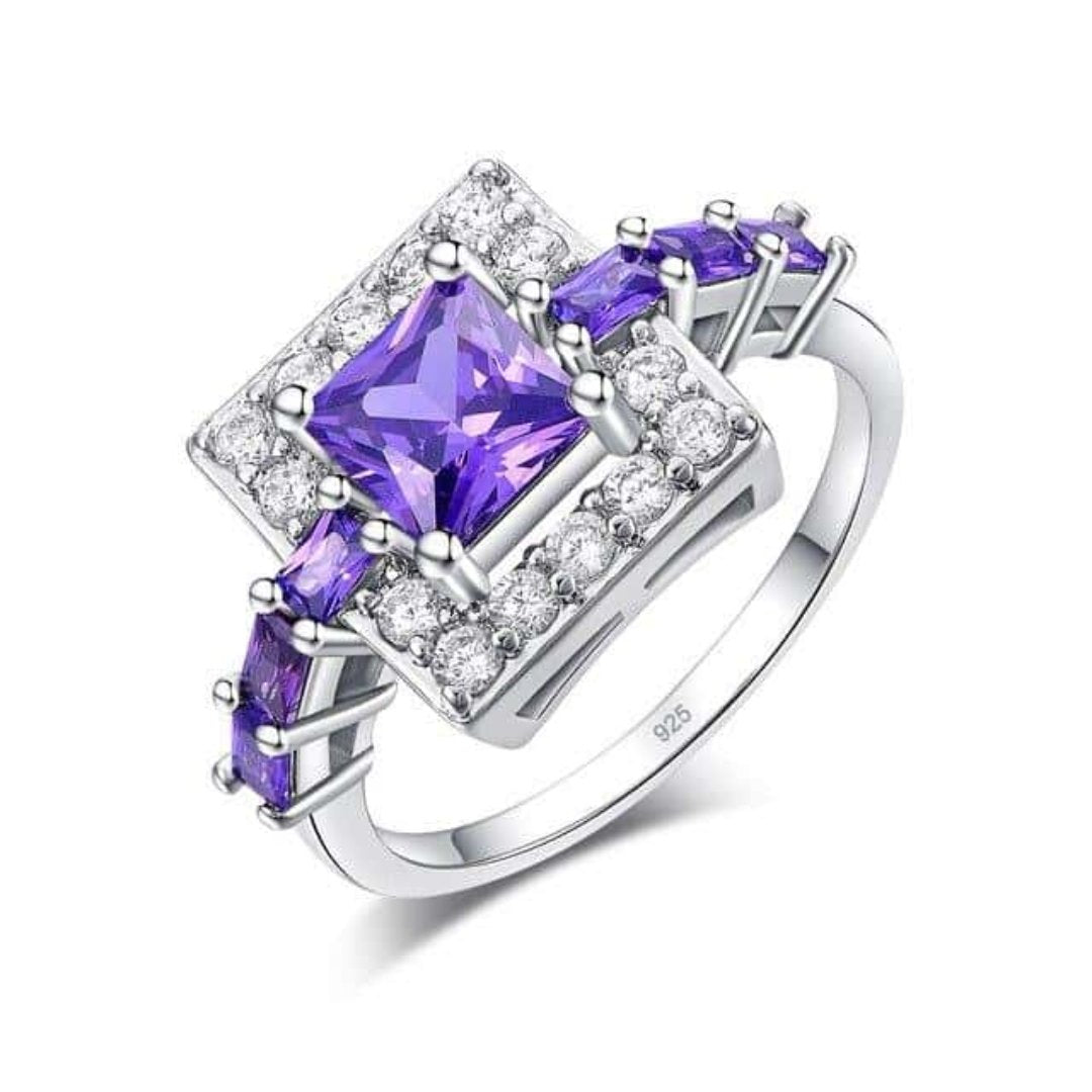Amethyst Sterling Silver Ring - 5 / Silver - Rings - Pretland | Spiritual Crystals & Jewelry