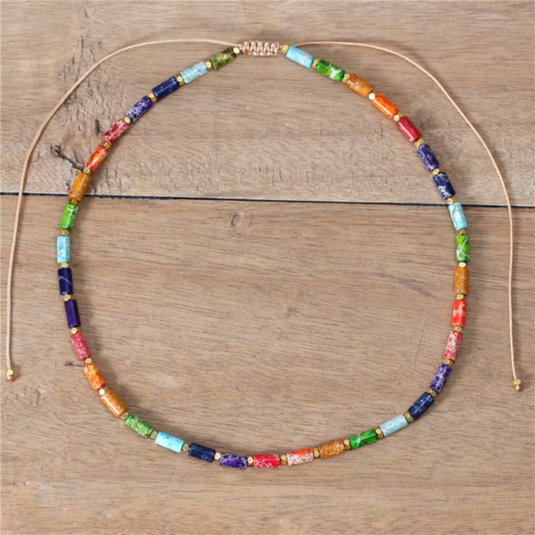7 Chakra Natural Stone Choker Necklace & Bracelet - Necklaces - Pretland | Spiritual Crystals & Jewelry