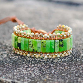 Australian Jade Wristband Bracelet - Bracelets - Pretland | Spiritual Crystals & Jewelry