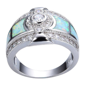 Chic Vintage Opal & Zirconia Ring - Rings - Pretland | Spiritual Crystals & Jewelry