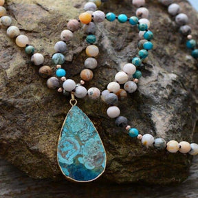 Calming Ocean Jasper Necklace - Necklaces - Pretland | Spiritual Crystals & Jewelry