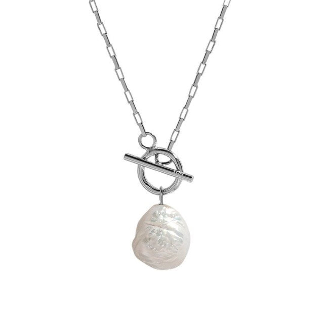Riley Pearl 925 Sterling Silver Necklace - Silver - Necklaces - Pretland | Spiritual Crystals & Jewelry