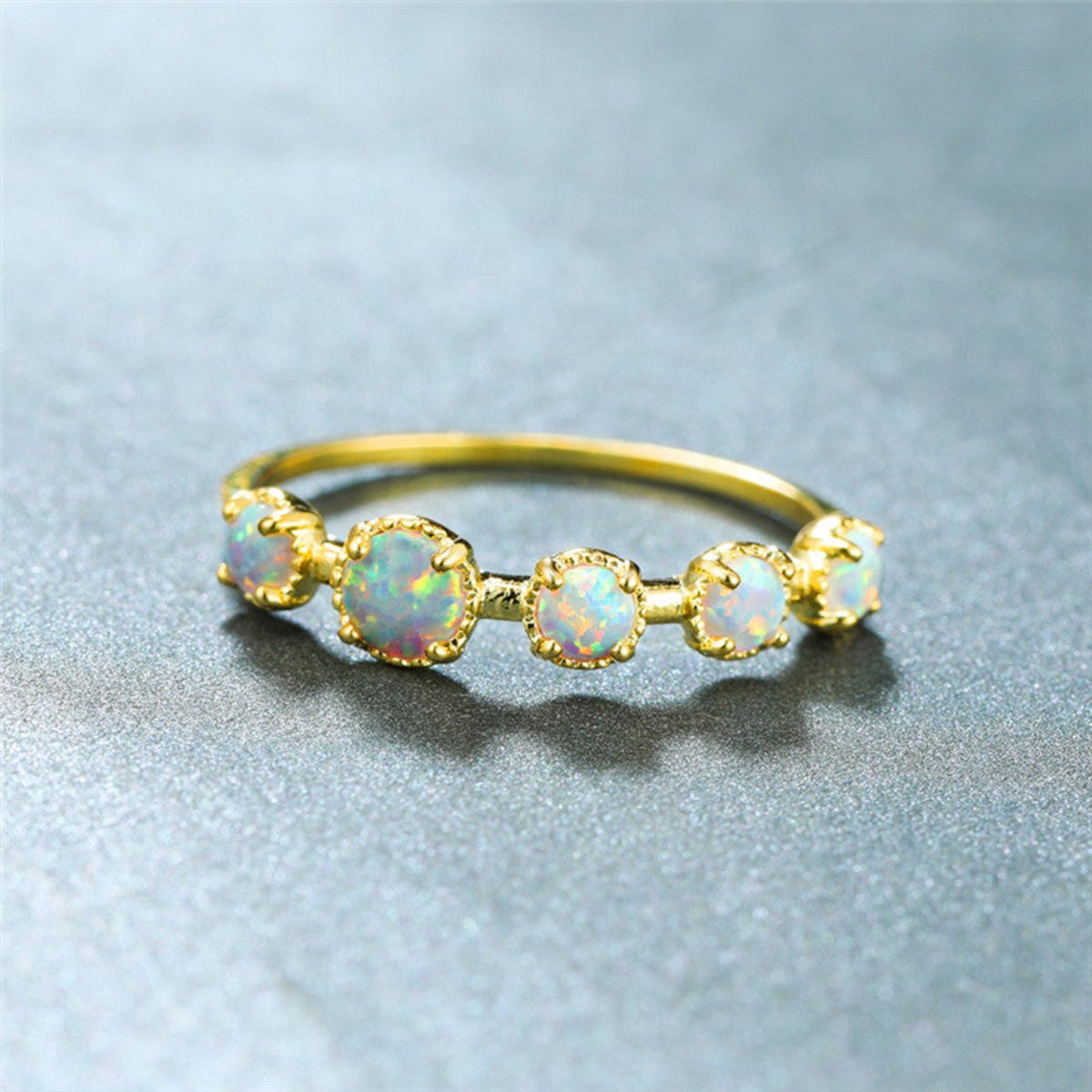 Minimalist Gold Plated Opal Stone Ring - Rings - Pretland | Spiritual Crystals & Jewelry