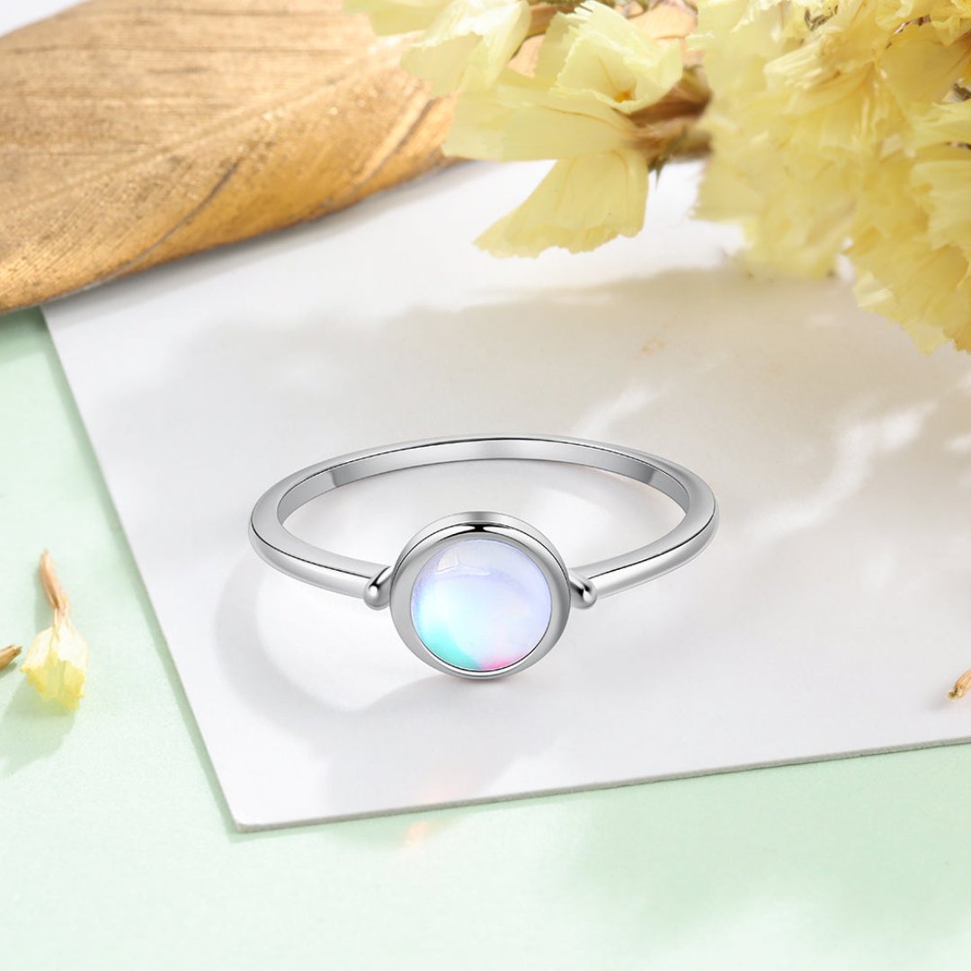 Minimalist Moonstone 925 Sterling Silver Ring - Rings - Pretland | Spiritual Crystals & Jewelry