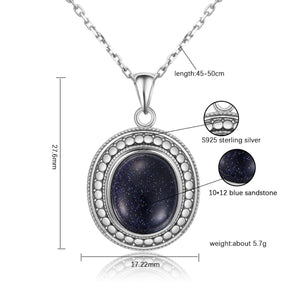 Vintage Natural Stones Silver Necklace - Necklaces - Pretland | Spiritual Crystals & Jewelry