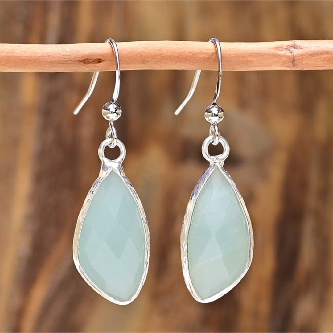 Bohemian Natural Amazonite Earrings - Earrings - Pretland | Spiritual Crystals & Jewelry