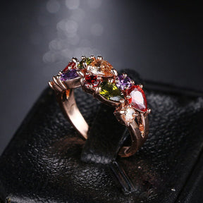 Enchanting Multicolor Zirconia Ring - Rings - Pretland | Spiritual Crystals & Jewelry