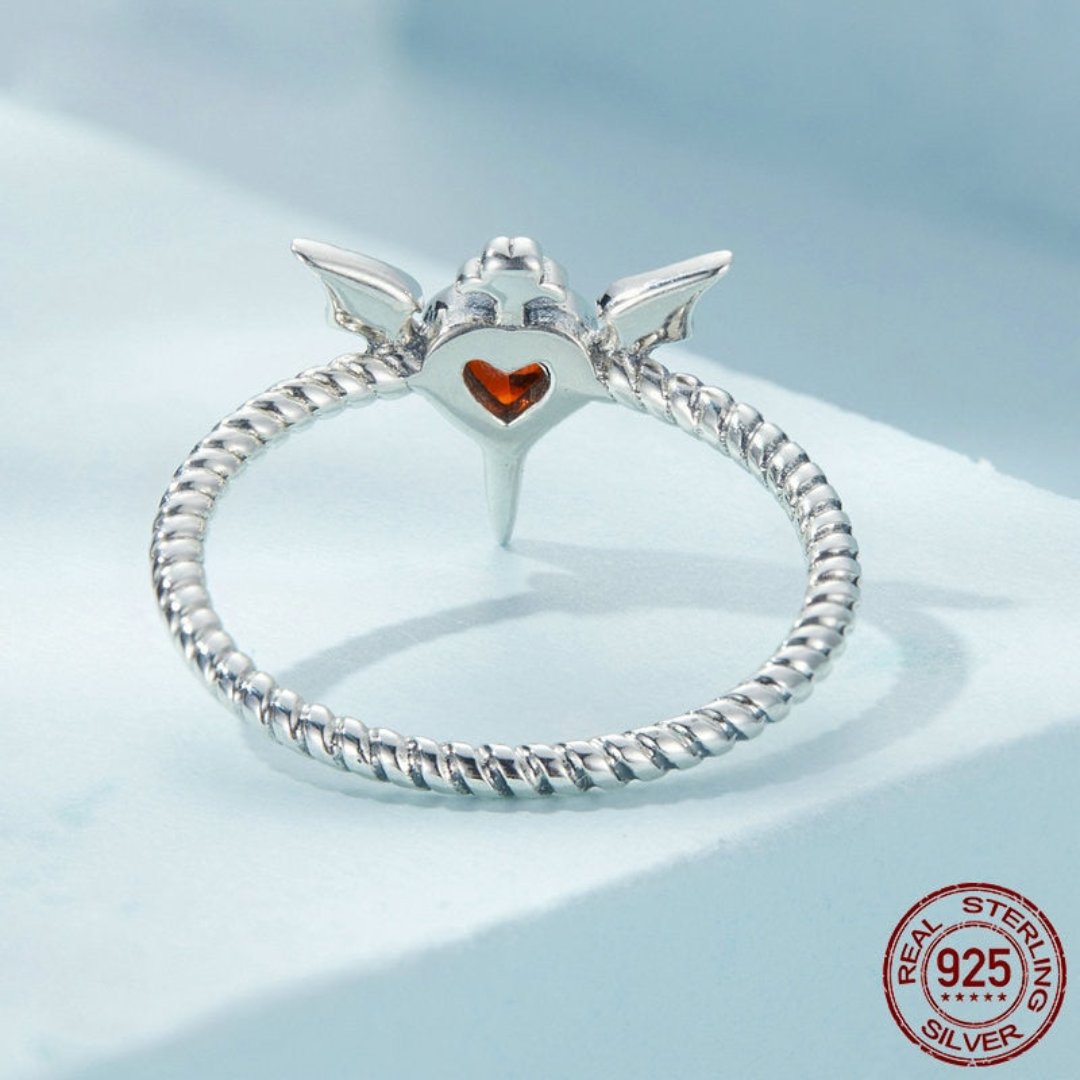 Halloween Red Heart Zirconia Silver Ring - Rings - Pretland | Spiritual Crystals & Jewelry