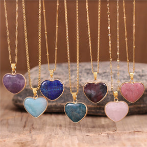 Spiritual Heart Natural Stone Necklace - Necklaces - Pretland | Spiritual Crystals & Jewelry