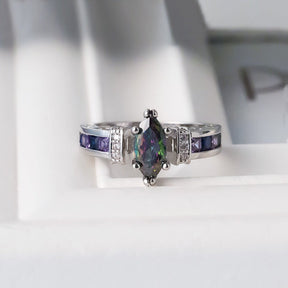 Chic Rainbow Topaz Silver Ring - Rings - Pretland | Spiritual Crystals & Jewelry