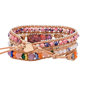 Romantic Mixed Color Calcite Wrap Bracelet - Bracelets - Pretland | Spiritual Crystals & Jewelry