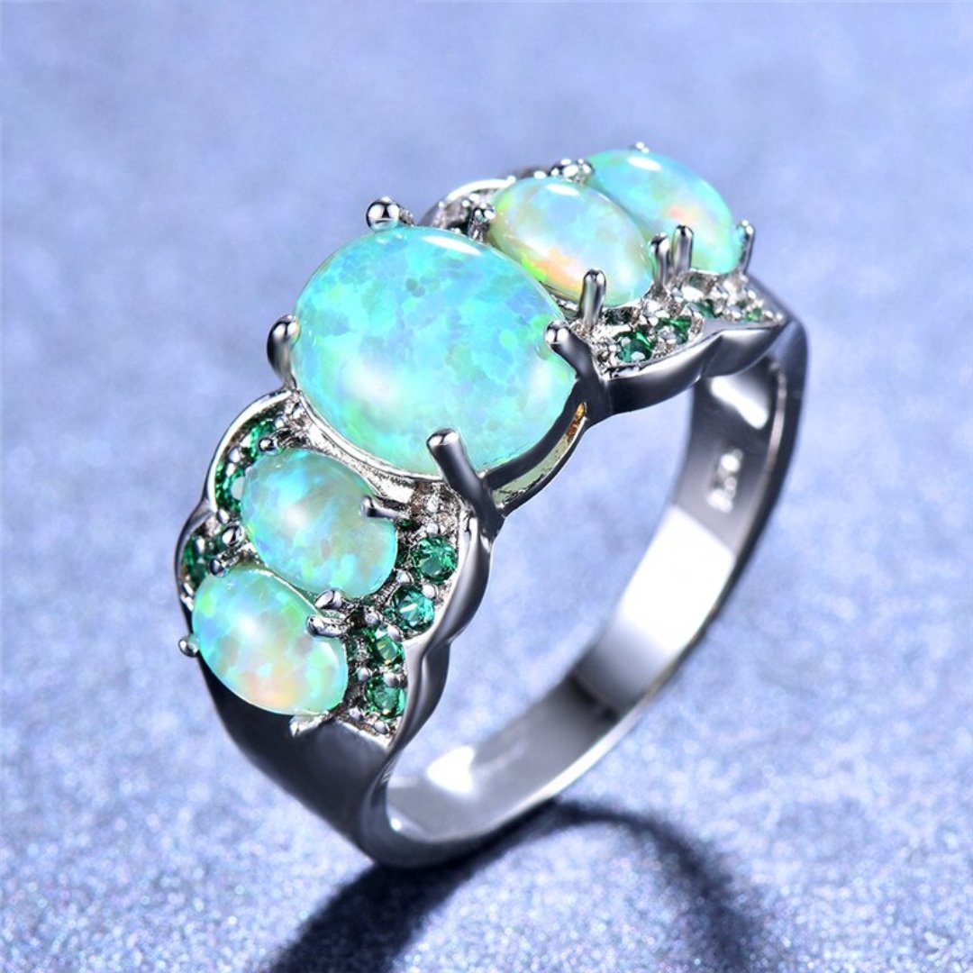 Spiritual Fire Opal & Zirconia Ring - Rings - Pretland | Spiritual Crystals & Jewelry