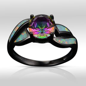 Spirit Cubic Zirconia Opal Ring - Rings - Pretland | Spiritual Crystals & Jewelry
