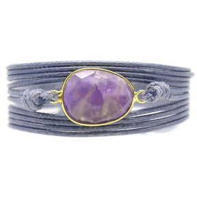 Amethyst Boho Wrap Bracelet - Wrap Bracelets - Pretland | Spiritual Crystals & Jewelry