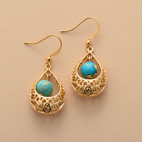 Elegant Drop Gold Tone Earrings - Drop Earrings - Pretland | Spiritual Crystals & Jewelry