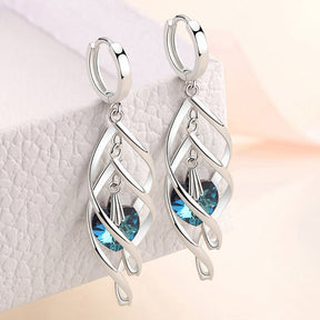 Elegant Crystals 925 Sterling Silver Earrings - Earrings - Pretland | Spiritual Crystals & Jewelry