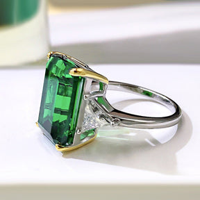 Luxury Emerald Sterling Silver Ring - Rings - Pretland | Spiritual Crystals & Jewelry