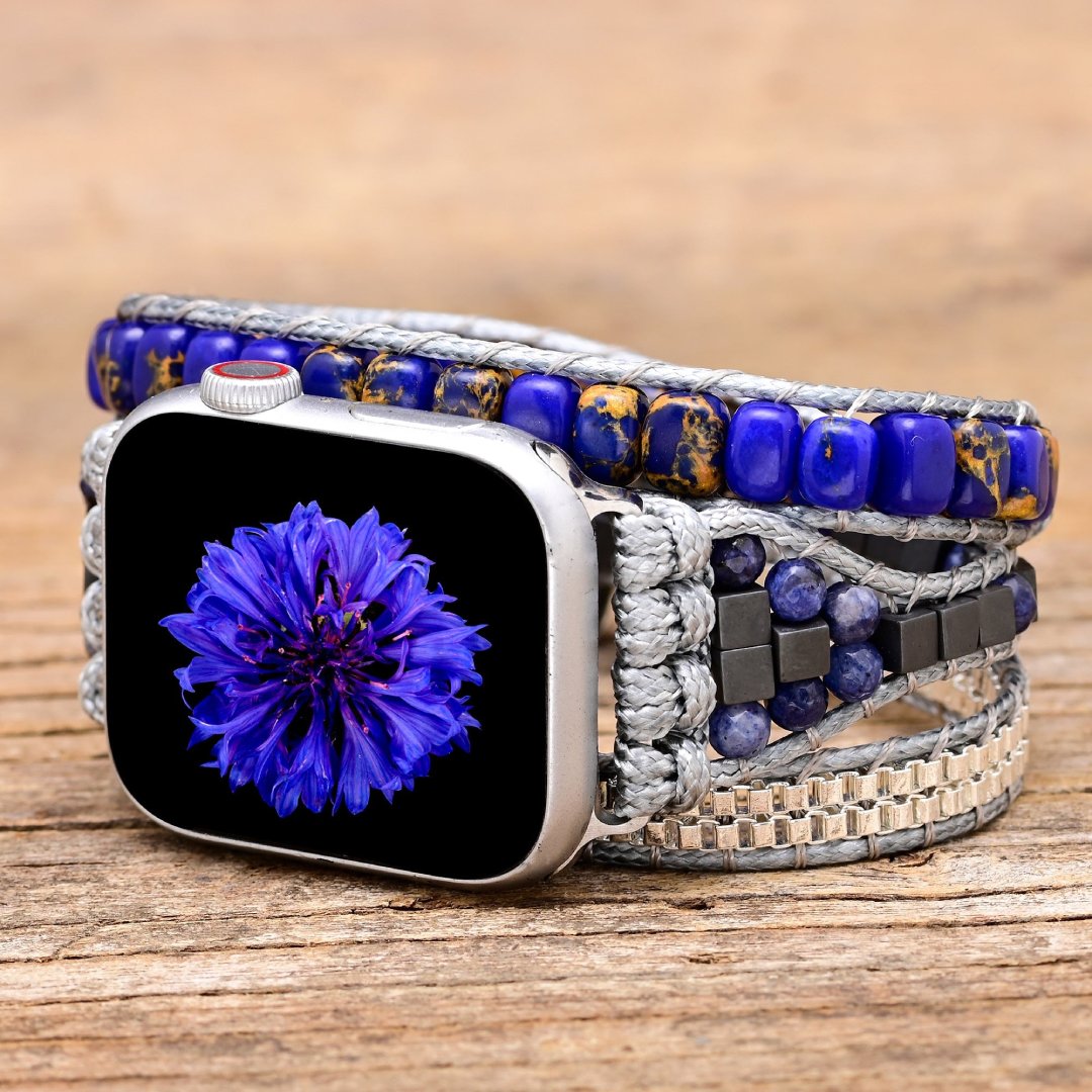 Dream Blue Jasper Apple Watch Strap - Apple Watch Straps - Pretland | Spiritual Crystals & Jewelry