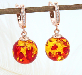 Spiritual Follow the Sun Amber Earrings - Earrings - Pretland | Spiritual Crystals & Jewelry