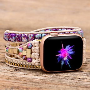 Stylish Purple Jasper Apple Watch Strap - Apple Watch Straps - Pretland | Spiritual Crystals & Jewelry