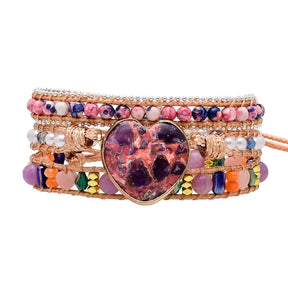 Romantic Mixed Color Calcite Wrap Bracelet - Bracelets - Pretland | Spiritual Crystals & Jewelry