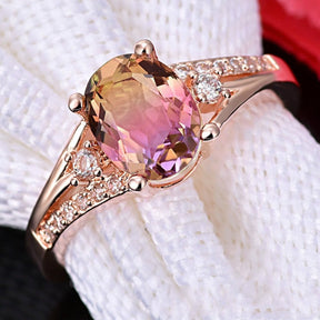 Elegant Color Zirconia Rose Gold Ring - Rings - Pretland | Spiritual Crystals & Jewelry