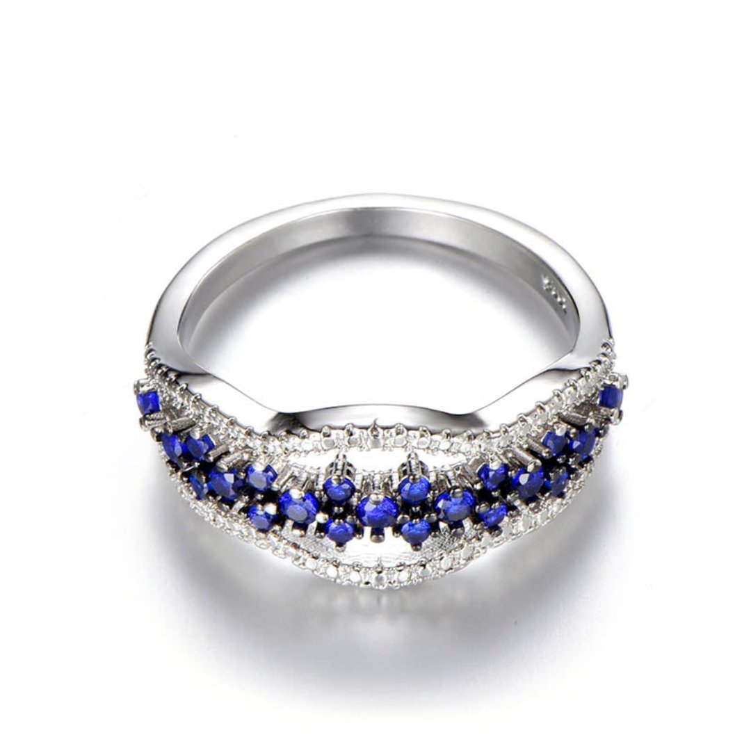 Chic Sapphire 925 Sterling Silver Ring - Rings - Pretland | Spiritual Crystals & Jewelry