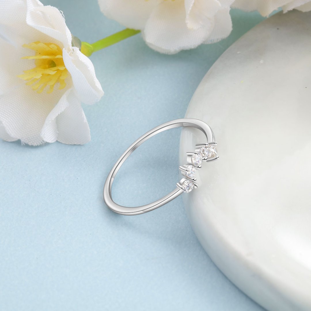 Glowing Minimalist Moonstone Silver Ring Set - Rings - Pretland | Spiritual Crystals & Jewelry
