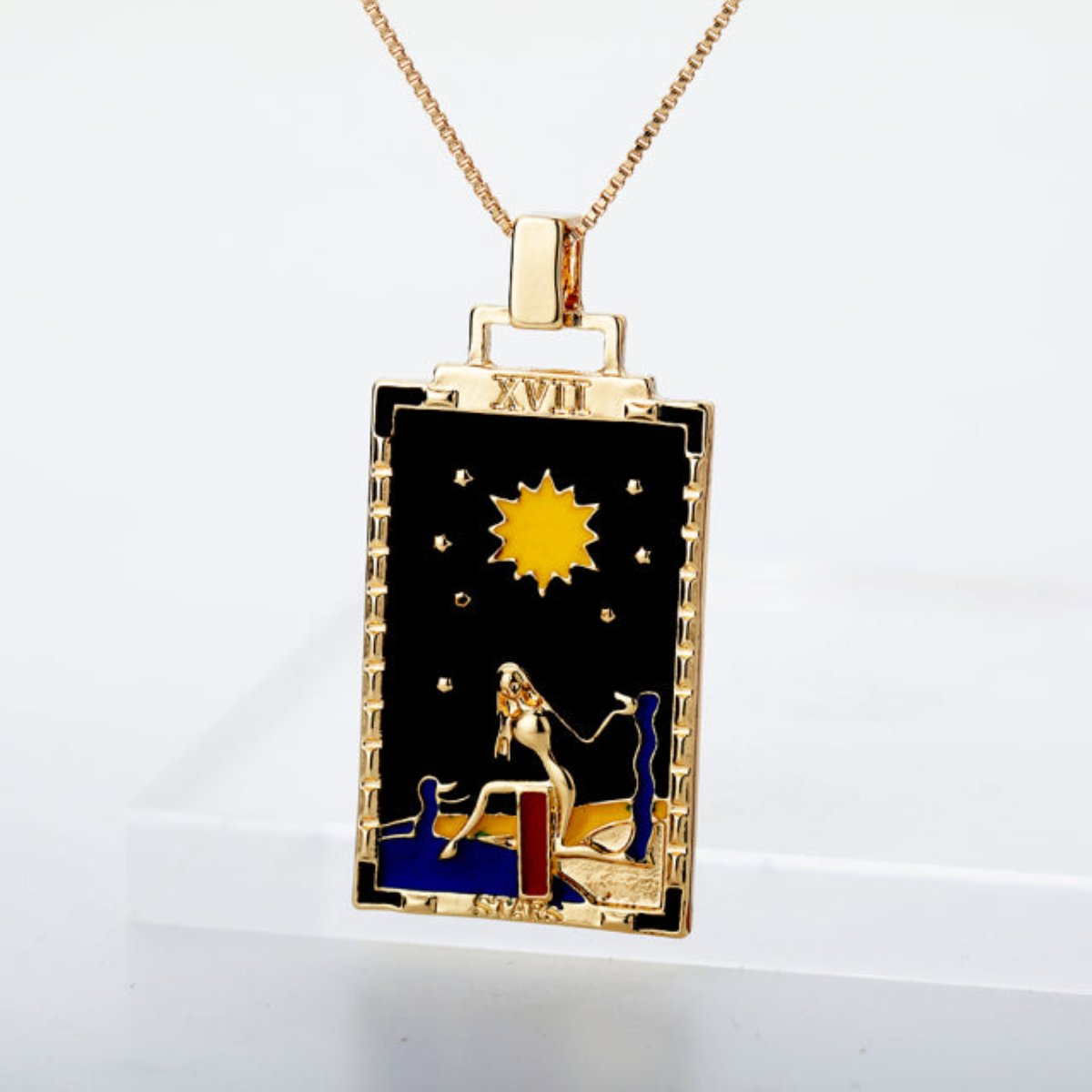 Vintage Colorful Tarot Cards Necklace - Star - Necklaces - Pretland | Spiritual Crystals & Jewelry