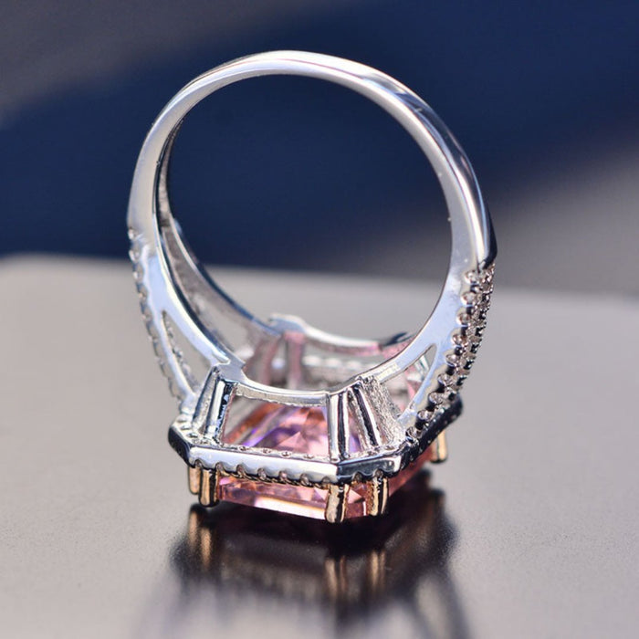 Romantic Pink Quartz Silver Ring