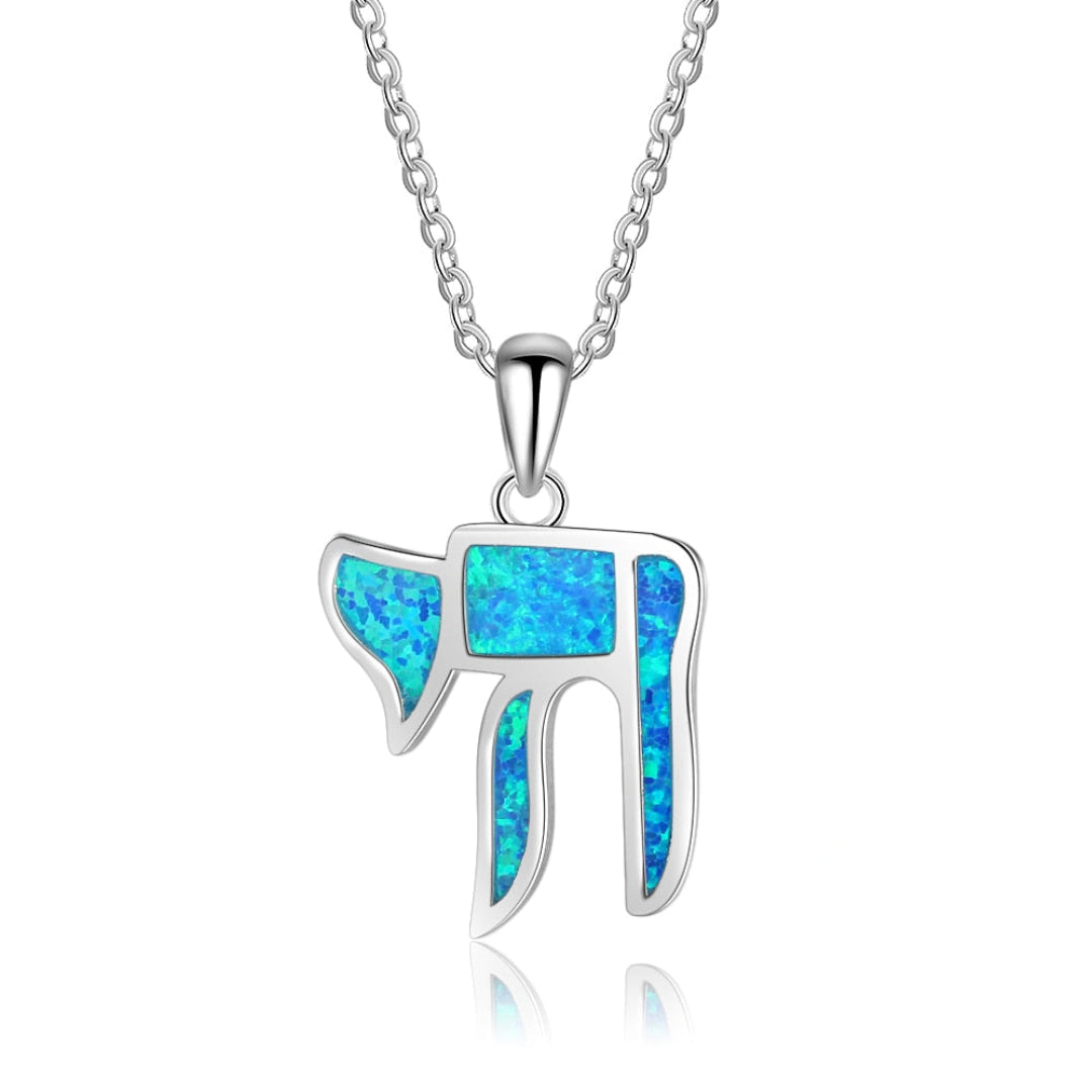 Lucky Elephant Blue Opal Silver Pendant - Pendants - Pretland | Spiritual Crystals & Jewelry
